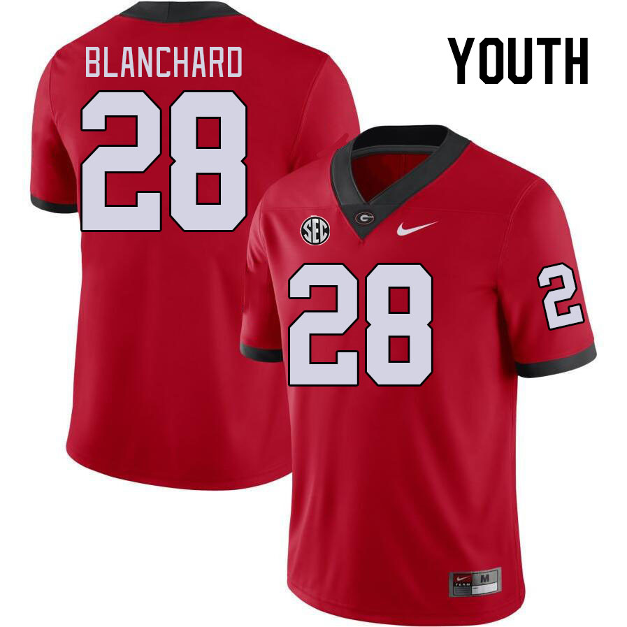 Youth #28 Walter Blanchard Georgia Bulldogs College Football Jerseys Stitched-Red